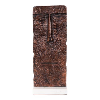 Modern Man Sculpture in Aluminum with Marble Base- Tall For Sale