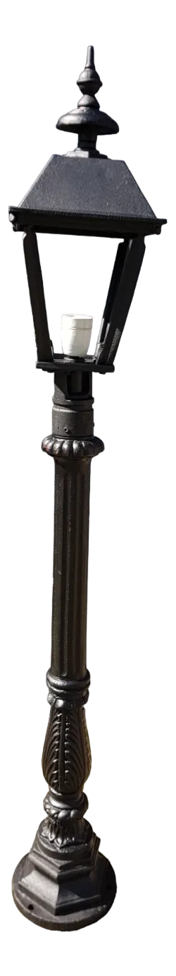 Cast Iron Lamp Post with Square Cast Iron Lantern