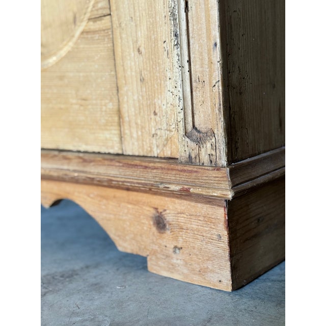 19th Century French Provincial Pine Armoire W/ Carved Details and Internal Drawers | Circa 1860 For Sale - Image 15 of 18