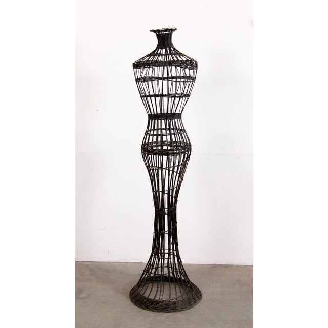 Vintage BoHo Wicker Mannequin Full Body Dress Form | Chairish