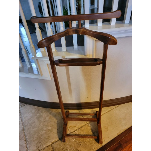 Mid 20th Century Vintage Wooden Valet Stand Chairish
