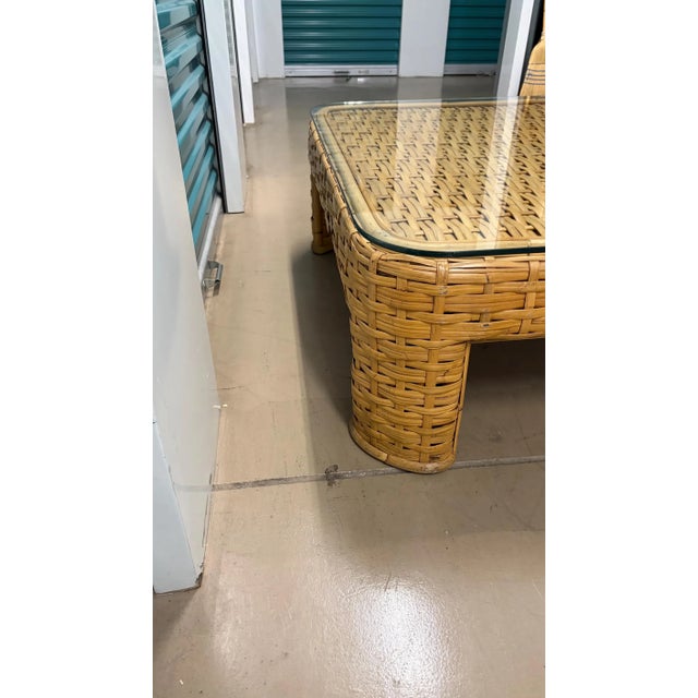 If you have ever seen or you own a Ralph Lauren sofa the weave on this table will look familiar. There are sellers...