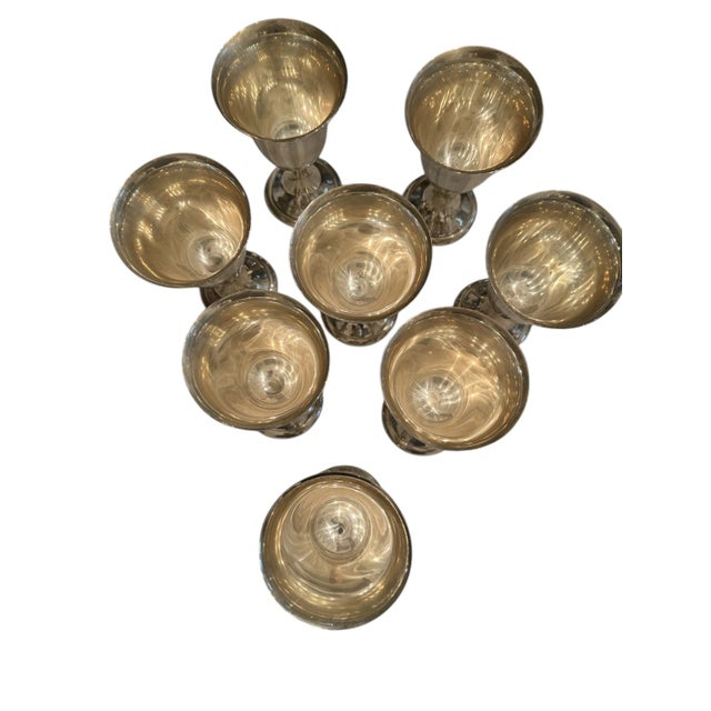 Sterling Silver Goblets by Alvin, Set of 8, Mid-Century American For Sale - Image 10 of 10
