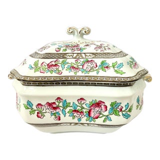 Antique Bridgewood & Sons Indian Tree Octagonal Soup Tureen or Covered Server For Sale