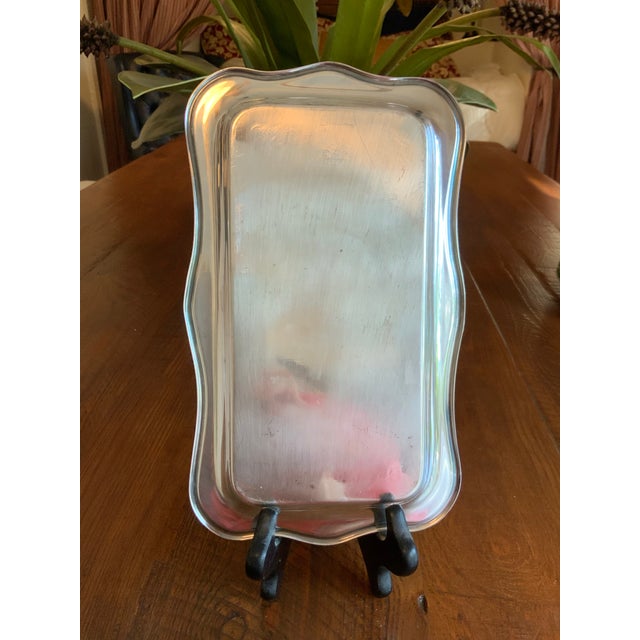 Vintage Sheridan Silverplate Tray – 10” X 6” Catchall, Vanity Tray, Bar Cart Tray or Snack Tray for Palm Beach Regency, Grandmillennial & Cottage Core For Sale - Image 10 of 11