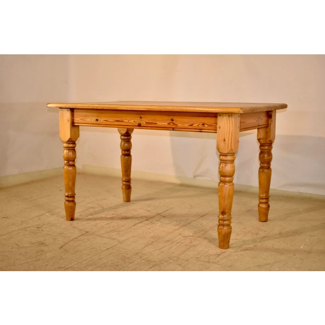 19th Century 19th Century English Pine Farm Table For Sale - Image 5 of 7