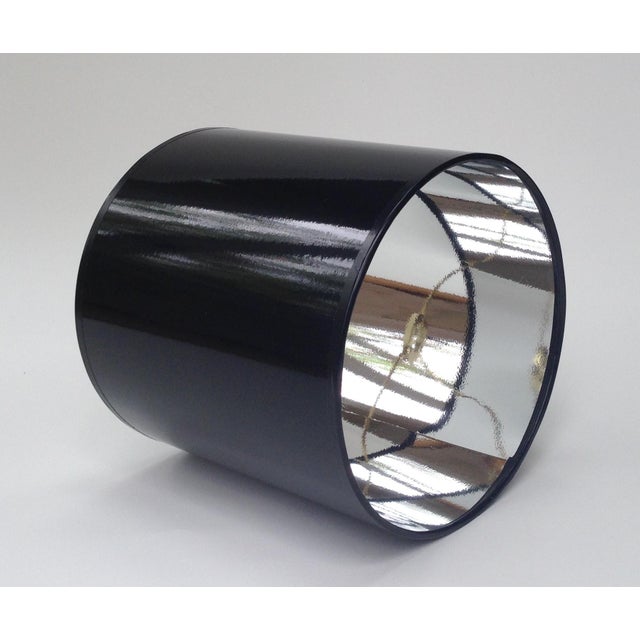 High Gloss Black Drum Lamp Shade With Silver Lining Chairish