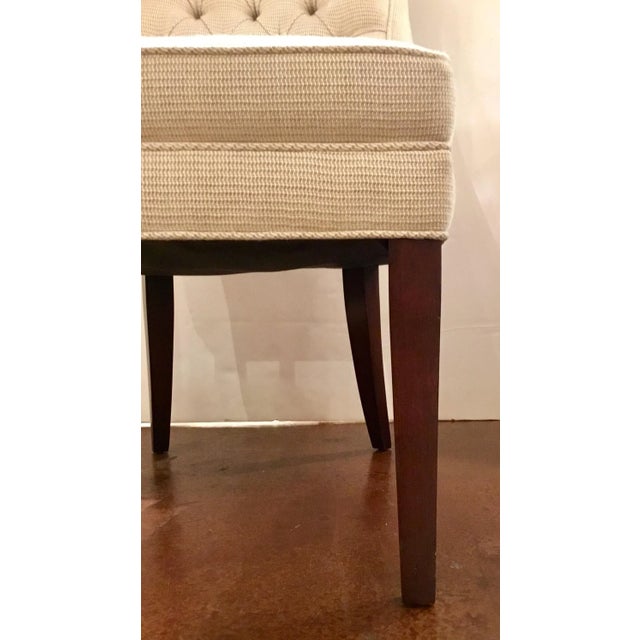 Transitional Modern Pearson White Tufted Destiney Slipper Chairs Pair For Sale - Image 3 of 7