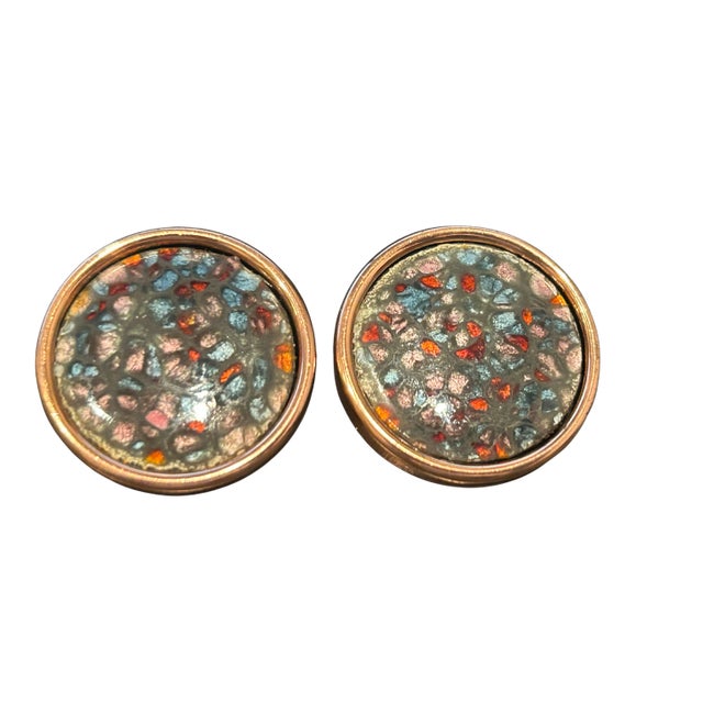 1950s Vintage 1950s Matisse Renoir Copper Enamel Earrings, A Pair For Sale - Image 5 of 8