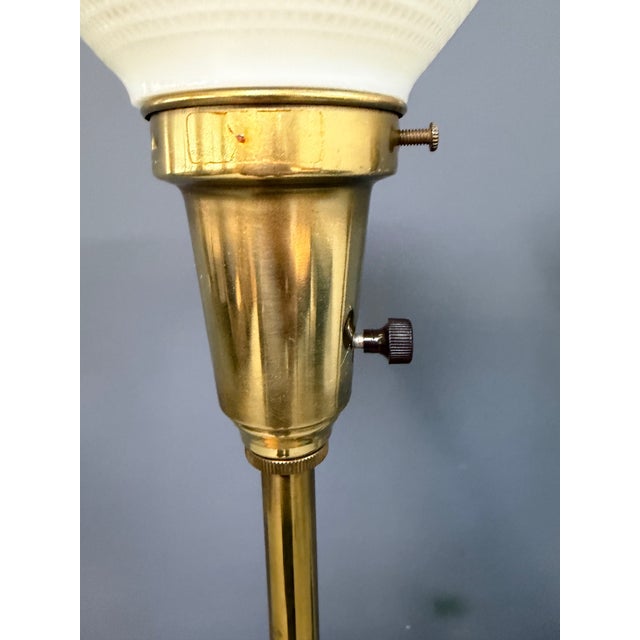 1950s Pair of Ceramic and Brass Table Lamps by Edwin Cole for Stiffel Mid Century For Sale - Image 11 of 17