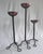 Mid 20th Century Vintage Brutalist Copper Cup Twisted Iron Metal Candlesticks, Set of Three For Sale - Image 5 of 11