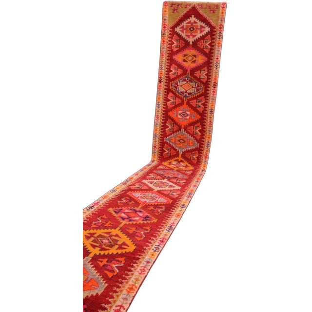 Extremely Long Hand-Knotted Kurdish Runner Rug Turkish Runner. Tribal Hallway Decor - 2′3″ × 18′4″ For Sale - Image 11 of 18