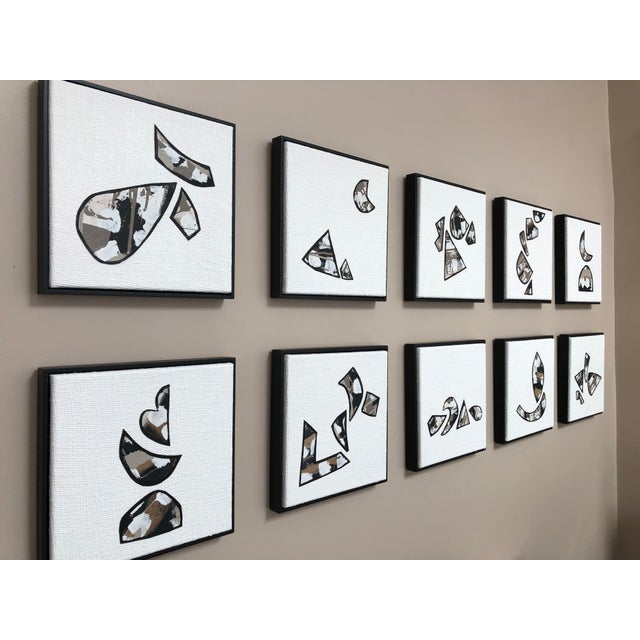 Contemporary "My Heart in a Million Pieces, Pieces 859-862" Abstract Painting, Framed For Sale - Image 3 of 3