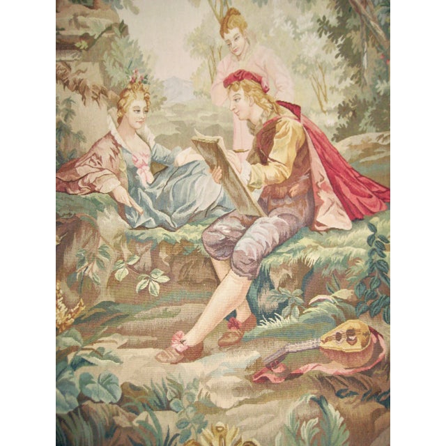 Mid 19th Century French Aubusson Pastoral Scene Tapestry For Sale - Image 6 of 12