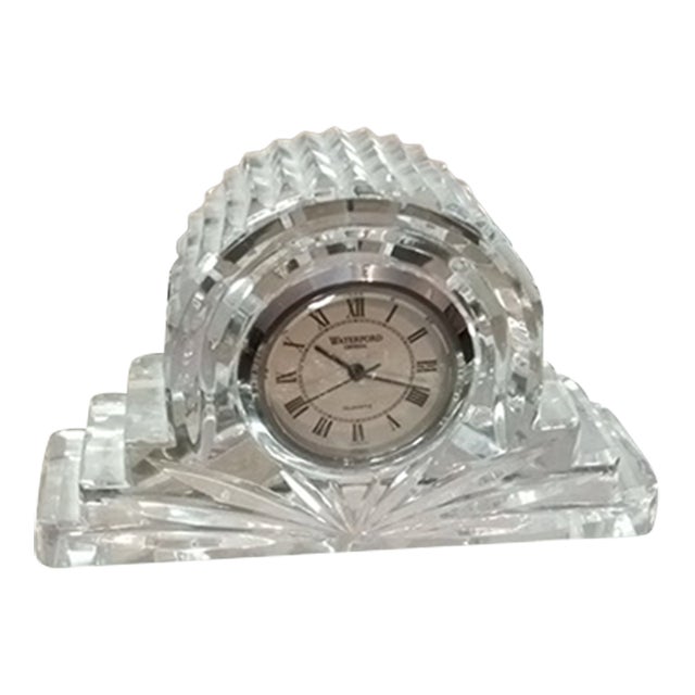 1970s Gorgeous Waterford Lead Crystal Mantle or Desk Clock For Sale