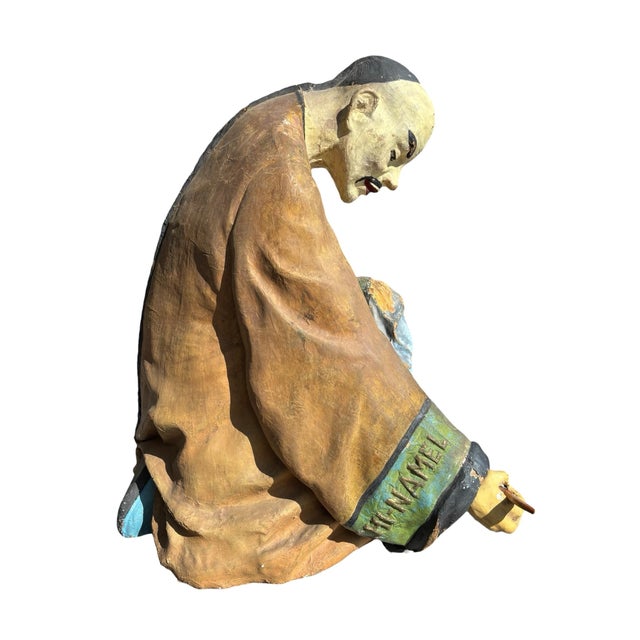 Yellow Advertising Papier Mache Figure for Chi-Namel, C1900 For Sale - Image 8 of 10