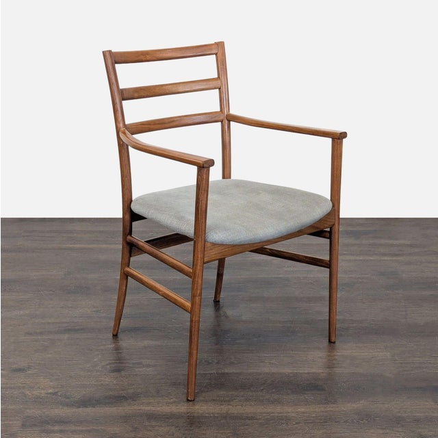 Mid-Century Modern Scandinavian Designs Dining Armchair With Upholstered Seat For Sale - Image 3 of 10