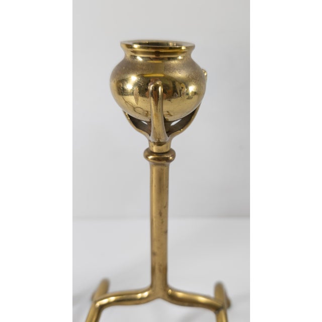 Metal 20th Century Pair of Arts and Crafts Bronze Candlesticks For Sale - Image 7 of 10
