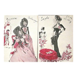 1931 Set of 2 Rare Opera Costume Fashion Design Prints-Balenciaga, LeLong For Sale