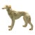 Mid-Century Modern White Glazed Ceramic Greyhound Figurine With Gold Accents For Sale