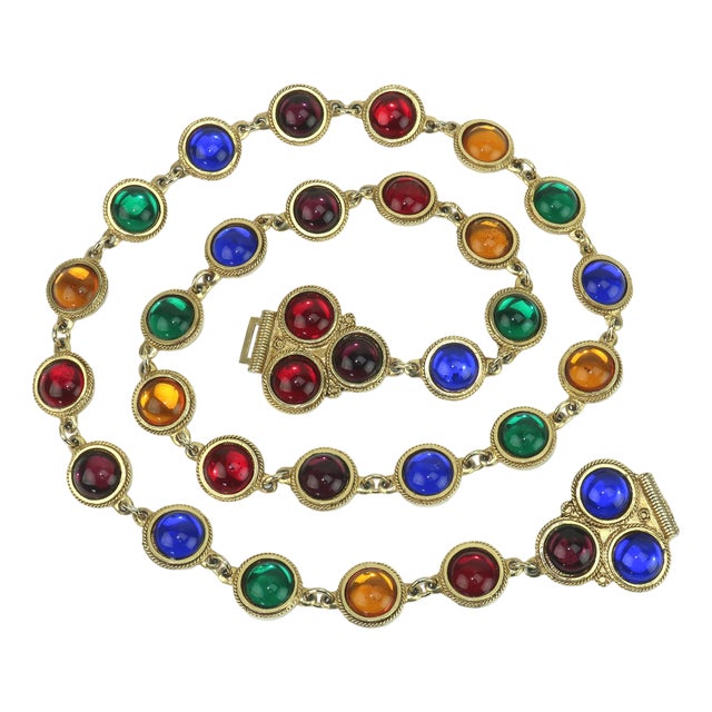 Accessocraft Nyc Bejeweled Chain Belt, 1980's For Sale