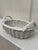 Ceramic French Shabby Chic Woven Wicker White Glazed Earthenware Basket For Sale - Image 7 of 11