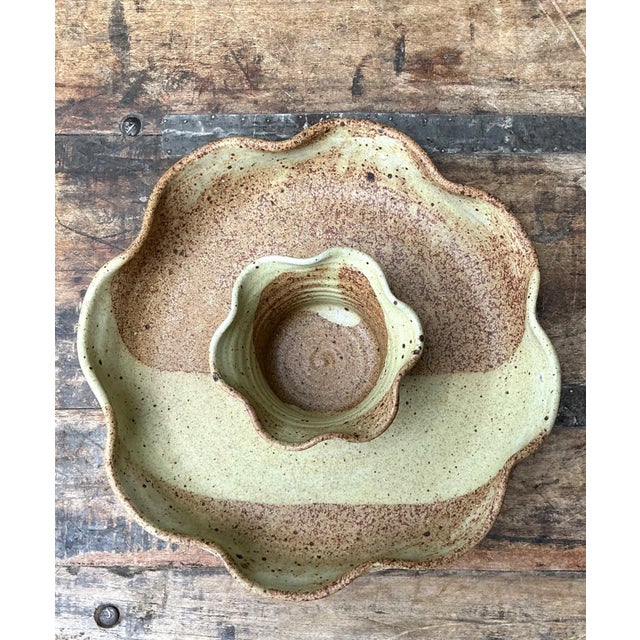 Late 20th Century Vintage Studio Pottery Speckled Ceramic Appetizer Bowl For Sale - Image 5 of 14