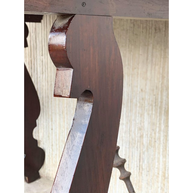 18th Century Refectory Spanish Table with Lyre Legs and Iron Stretcher For Sale - Image 14 of 18