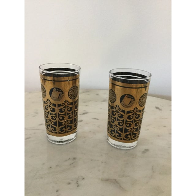 Libbey Glass Co. Vintage Libbey Highball Gold Glasses- a Pair For Sale - Image 4 of 4
