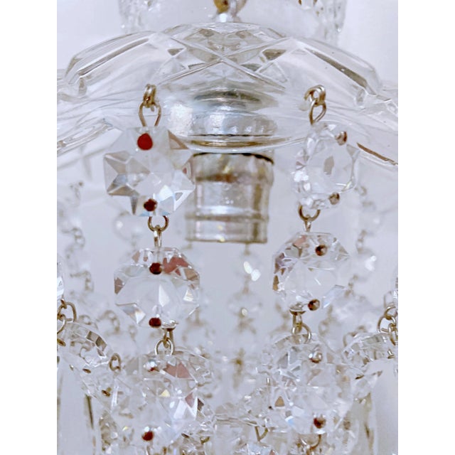 Traditional 1950s Parachute Chandelier With Hand Cut Glass Dish For Sale - Image 3 of 6