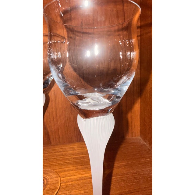 Glass Vintage 1980s Mikasa Sea Mist Crystal Wine Glasses - Set of 7 For Sale - Image 7 of 12