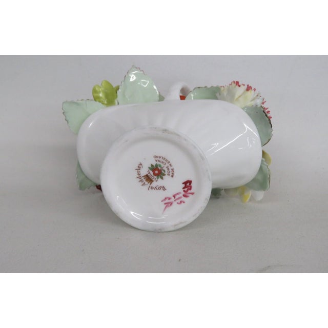 Royal Adderley Ceramic Bone China Flower Basket Figurine Made in England 5157b For Sale - Image 13 of 16