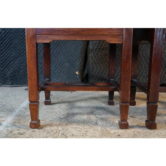 2 Antique Edwardian Mahogany Washstands Neoclassical Inlay Marble Top Mirror For Sale - Image 9 of 18