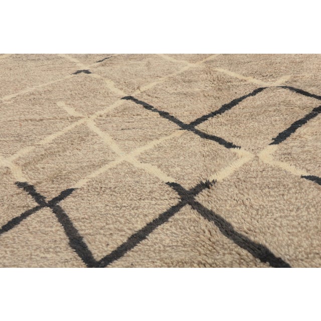 Early 21st Century Organic Modern Beni Mrirt Moroccan Rug, 10'07 X 13'02 For Sale - Image 5 of 10
