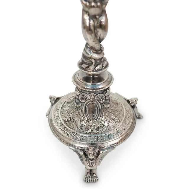 1910 Victorian Silver Plated Figural Compote Dish For Sale In Miami - Image 6 of 8