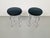 1990s Vintage Uri Stools with Waved Chrome Legs and Black Seats by Per Ivar Ledang for Ikea, 1995, Set of 2 For Sale - Image 5 of 11