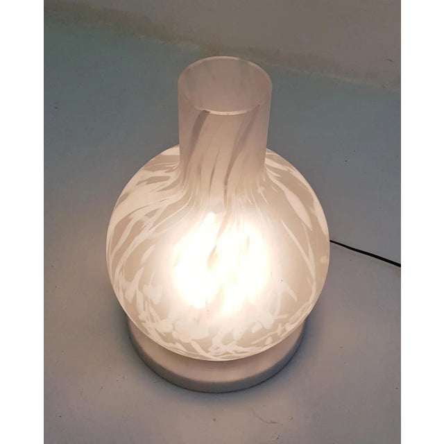 Italian Marble & Glass Table Lamp, 1960s For Sale - Image 4 of 7