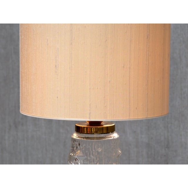 Table Lamp in Glass and Silk by Henrik Blomqvist for Stilarmatur Tranås, Sweden, 1960s For Sale - Image 9 of 11
