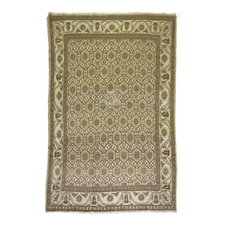Mid 20th Century Vintage Brown Persian Rug - 6'2" x 9'1" For Sale