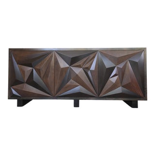 Facet -Sleek Multi Wood Credenza For Sale