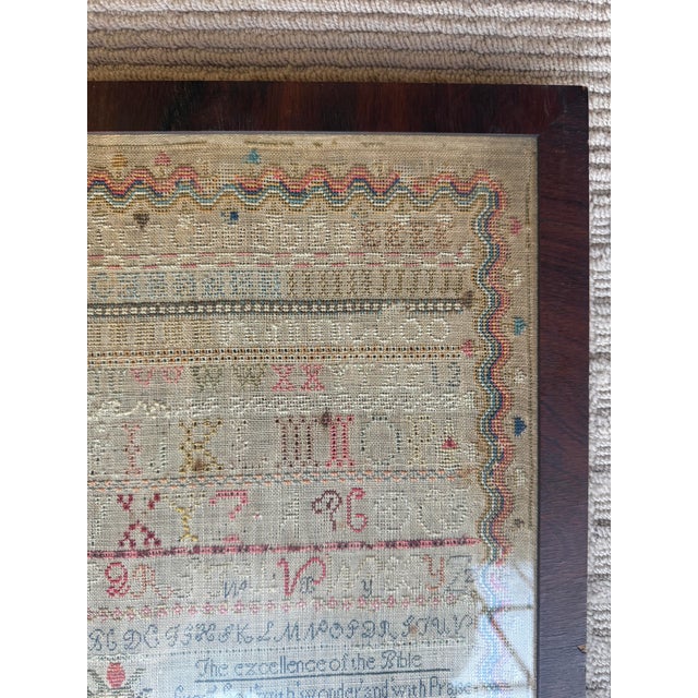 Antique Signed and Dated 19th Century Needlework Sampler For Sale In Philadelphia - Image 6 of 14