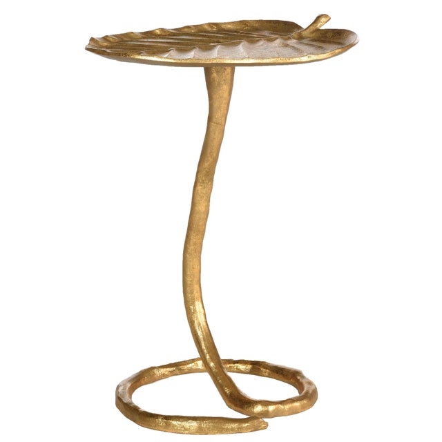 Metal Gold Foil Petal Side Table, Gold For Sale - Image 7 of 7