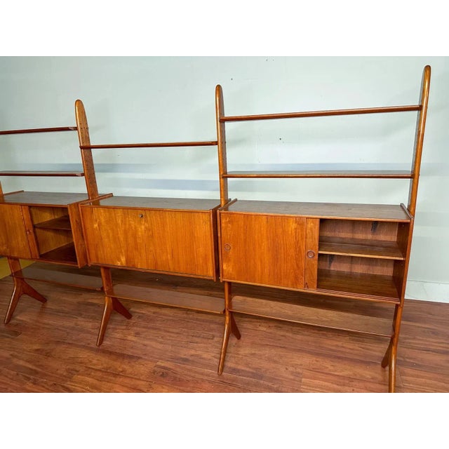 Mid 20th Century Erik Buch Freestanding Teak Wall Unit / Bookshelf / Room Divider For Sale - Image 5 of 12