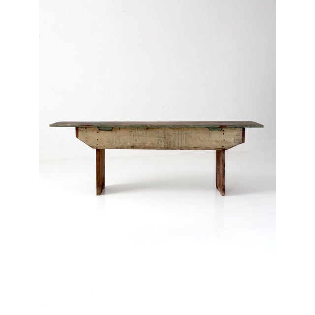 Antique Primitive Farmhouse Bench For Sale - Image 12 of 18