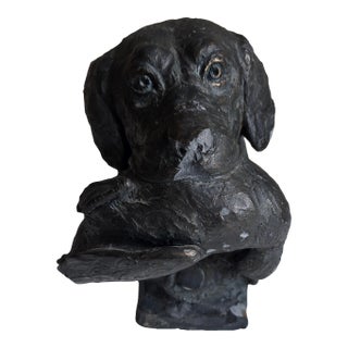 Vintage 1994 Eric Kaposta "Job Well Done" Bronze Sculpture Labrador Retriever With Duck Signed For Sale