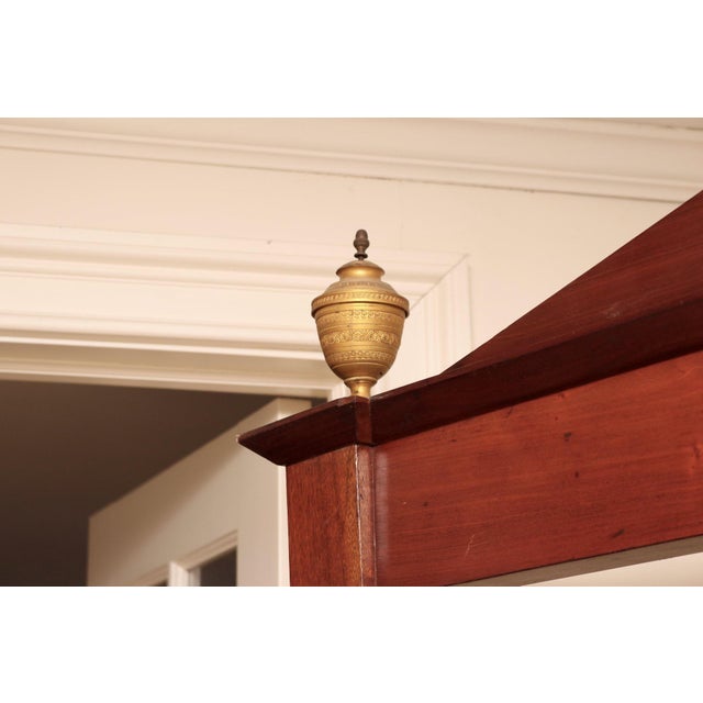 Brown 20th Century French Mahogany and Ormolu Empire Cheval Mirror For Sale - Image 8 of 12