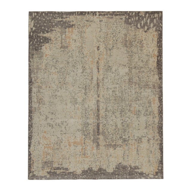 Beige Rug & Kilim’s Distressed Style Abstract Rug in Beige and Gray All Over Pattern For Sale - Image 8 of 8