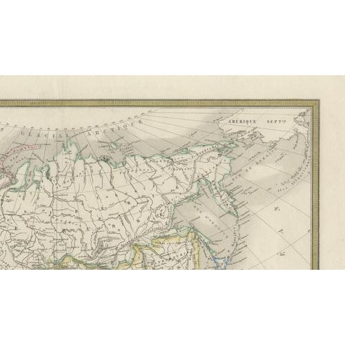 Gold French Map of Asia with Russia, China and India by Cortambert, 1864 For Sale - Image 8 of 10