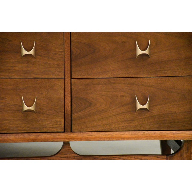 Refinished Broyhill Brasilia Magna Walnut Dresser Mid Century Modern For Sale - Image 11 of 12