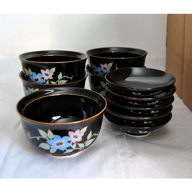 Authentic Cha-Kaiseki Lidded Japanese Soup or Rice Bowls- Set of 5 For Sale - Image 9 of 12